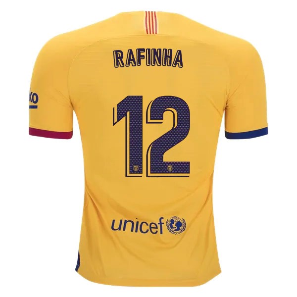 Camiseta Barcelona NO.12 Rafinha Replica Segunda Ropa 2019/20 Amarillo